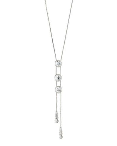 14k White Gold Adjustable Diamond Necklace