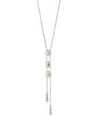 14k White Gold Adjustable Diamond Necklace