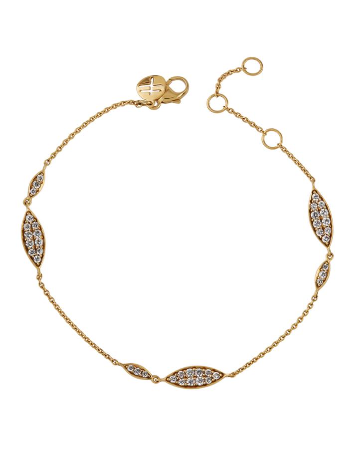 18k Yellow Gold Diamond Marquise Bracelet