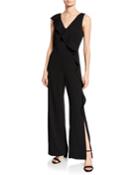 V-neck Ruffle Jumpsuit