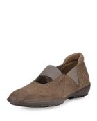 Aleece Athleisure Suede Flat, Beige