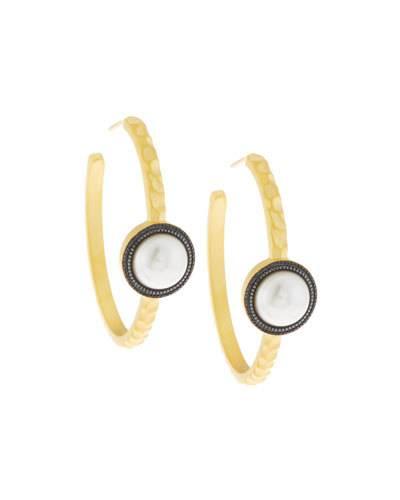 Simple Pearly Hoop Earrings