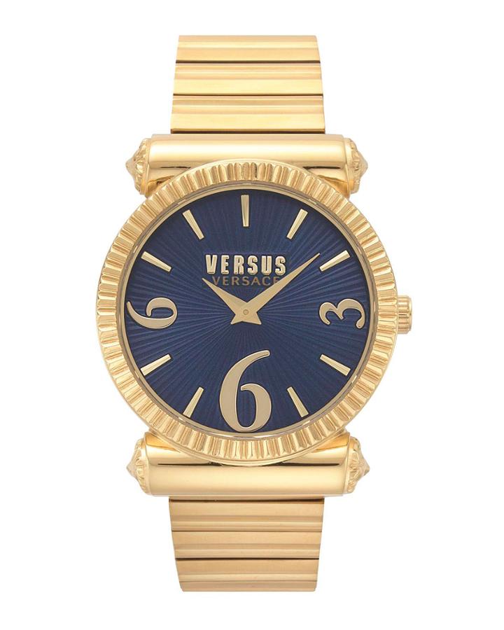 38mm Republique Watch With Bracelet Strap, Gold/blue