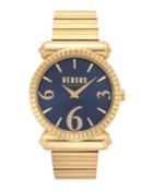 38mm Republique Watch With Bracelet Strap, Gold/blue