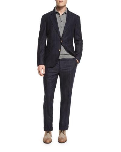 Wide-pinstripe Wool-blend Two-piece