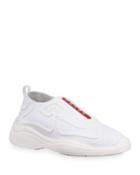 Leather & Knit-mesh Slip-on