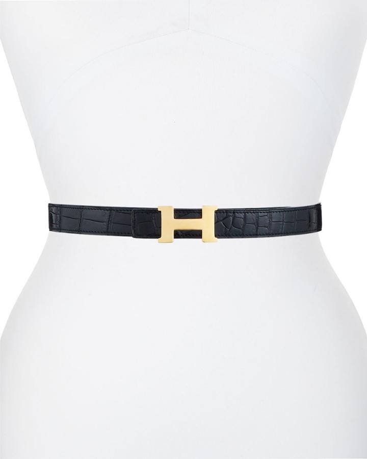 Pre-owned Constance Crocodile Belt