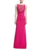 Somerset Embroidered Square-back Gown