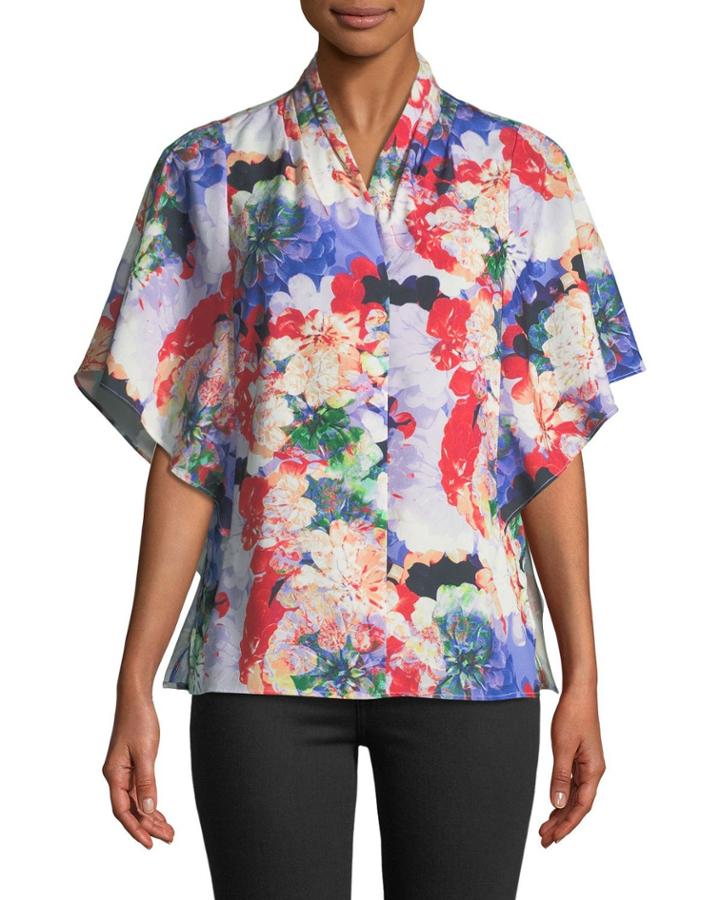 Floral Capelet Blouse