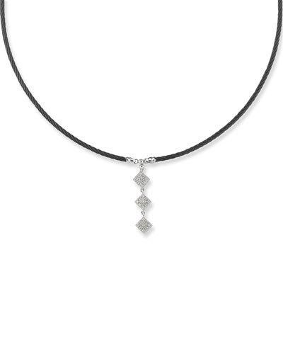 Triple-drop Diamond Pendant Necklace
