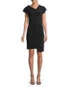 Shifted Asymmetric Short-sleeve Dress