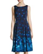 Fit-and-flare Floral-print Dress, Blue/multi