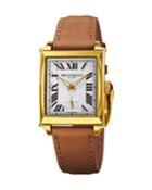 27mm Valentina Rectangular Watch, Light Brown/gold
