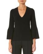 Bell-sleeve Tie-back Top