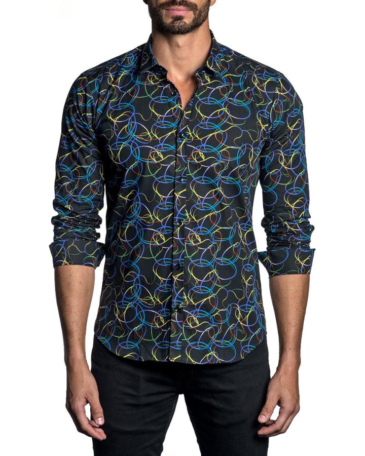 Men's Semi-fitted Swirl-print