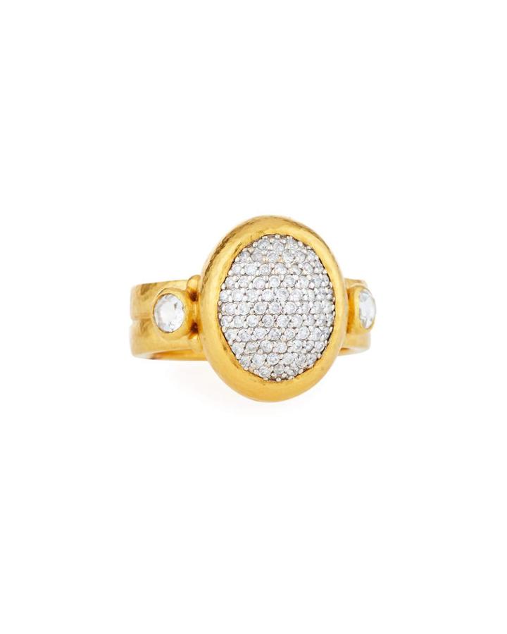Vertical Amulet Diamond Pave Ring,