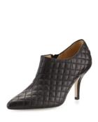 Koren Quilted Leather Bootie, Black