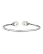 2-pearl Bangle Bracelet, White