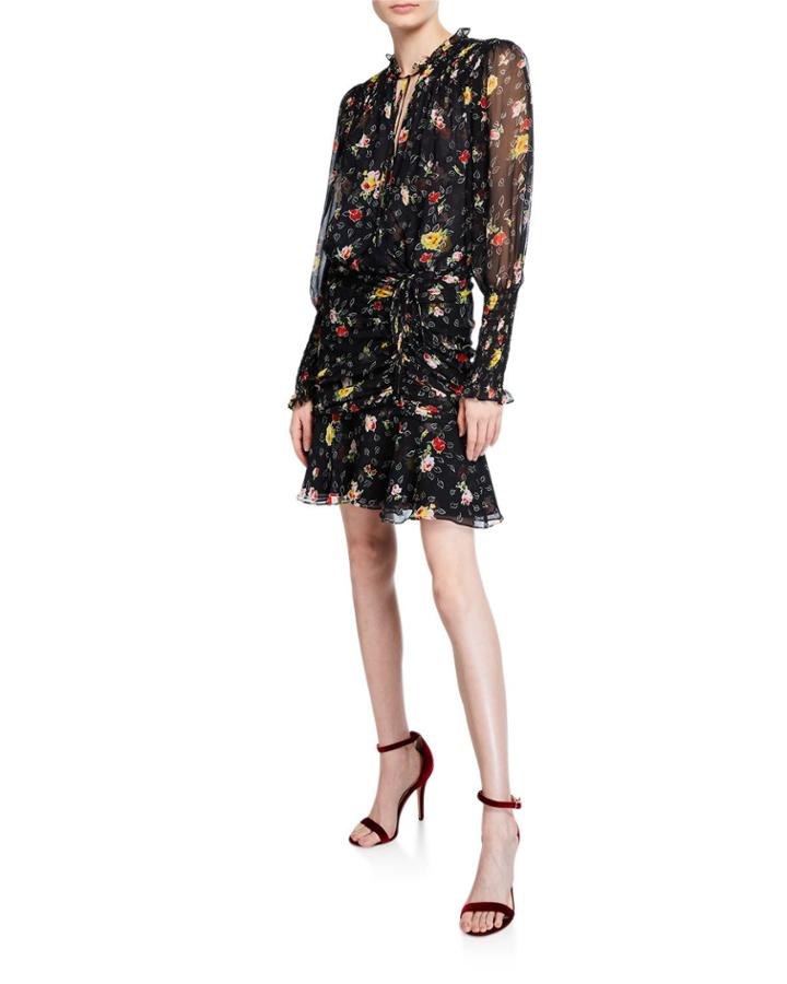 Armeria Floral-print Ruched