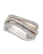 18k Two-tone Gold & Diamond Overlap Ring,
