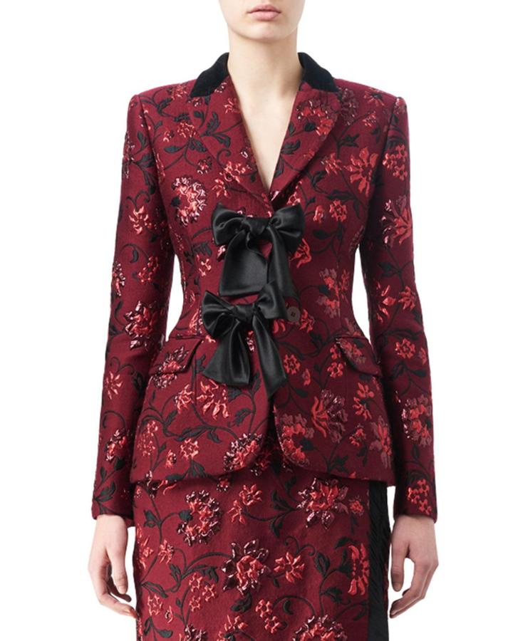 Angela Floral Jacquard Jacket With