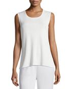 Scoop-neck Knit Tank, Rosewater,