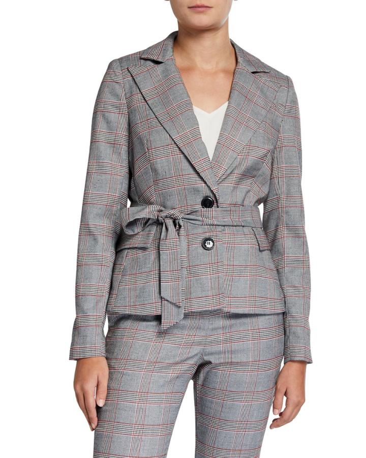 Raley Plaid Tie-waist Jacket