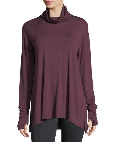 Long-sleeve High-low Jersey Tunic
