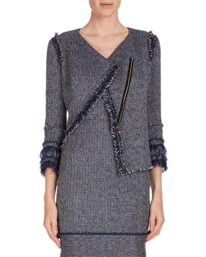 Kirkham 3/4-sleeve Tweed Jacket