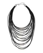 Multi-strand Cord Statement Necklace, Black
