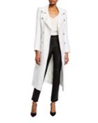 Double-breasted Linen-blend Trench Coat