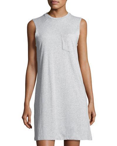 Drifted Jersey Shift Dress, Gray