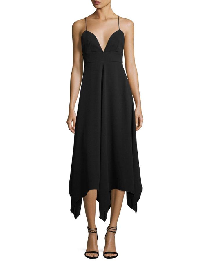 Strappy Asymmetric-hem Cocktail Dress