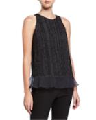 Night On The Town Sleeveless Ruffle Blouse