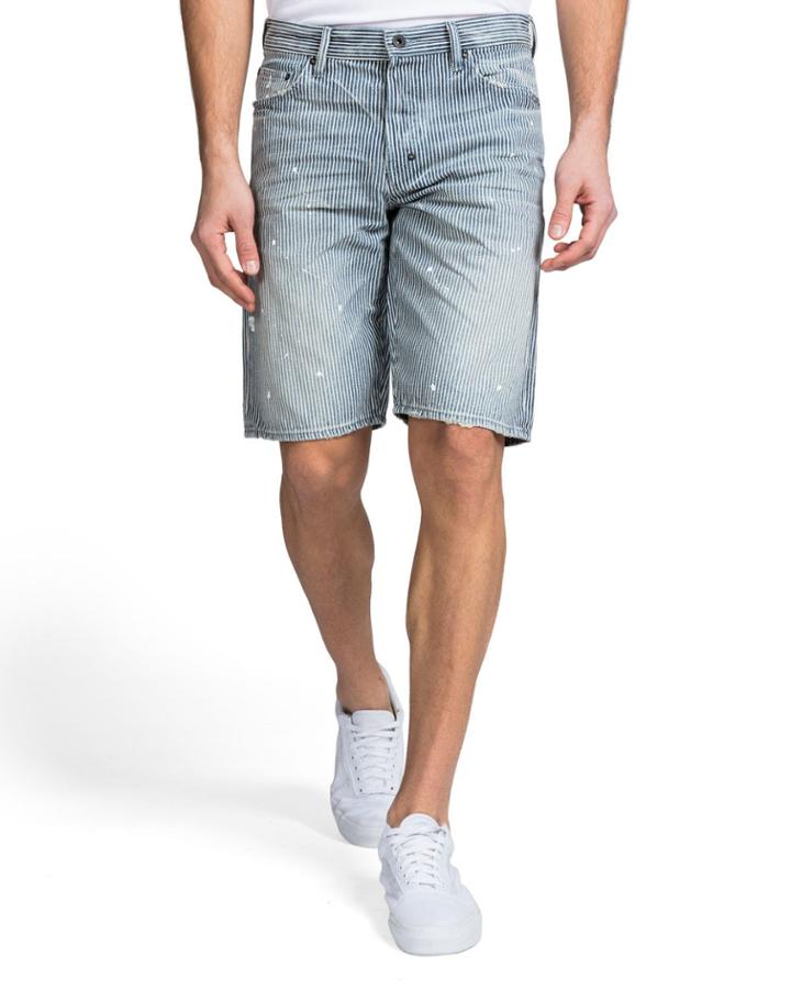 Men's Hickory Stripe Paint Detail Denim