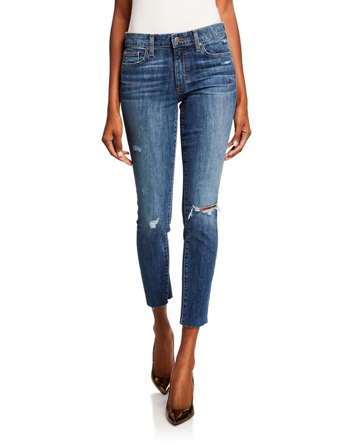 The Icon Distressed Cut-hem Cropped