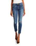 The Icon Distressed Cut-hem Cropped
