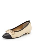 Gretchen Pointed-toe Flat, Pudding/black