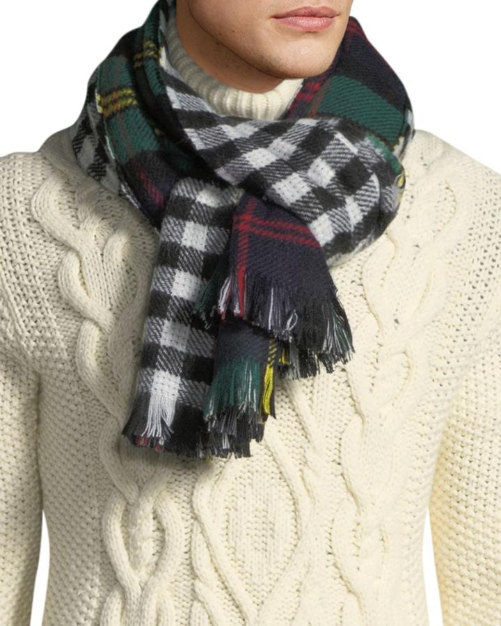 Men's Plaid And Check Double-sided Blanket