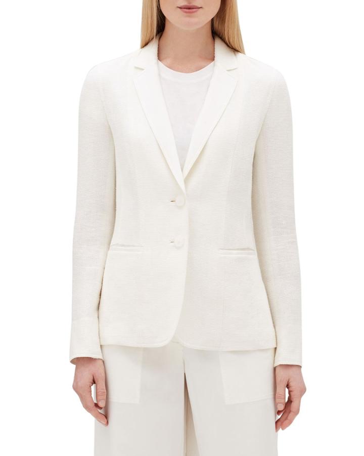 Vangie Rattan-weave Button-front