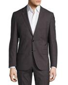 Slim-fit Genesis Check Two-piece Suit, Open Gray