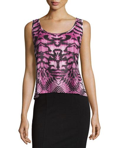 Tigress-print Tank Top, Pink