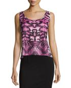 Tigress-print Tank Top, Pink