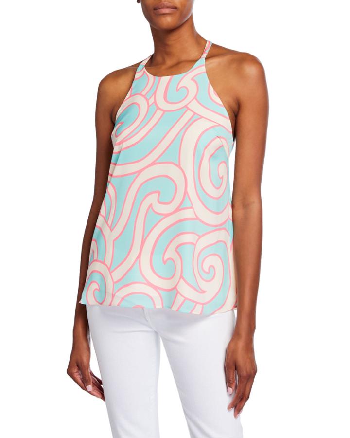 Roxie Halter Top In A Vibrant Pattern