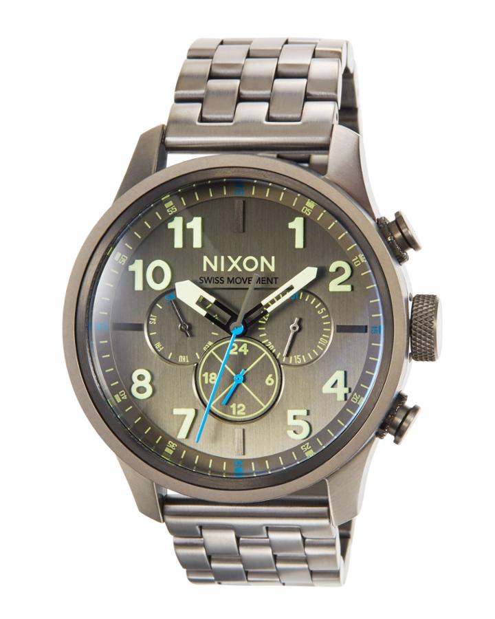 46mm Safari Dual Time Bracelet Watch, Gunmetal