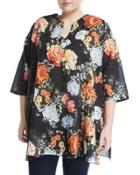 Ziana Half-sleeve Floral Tunic,