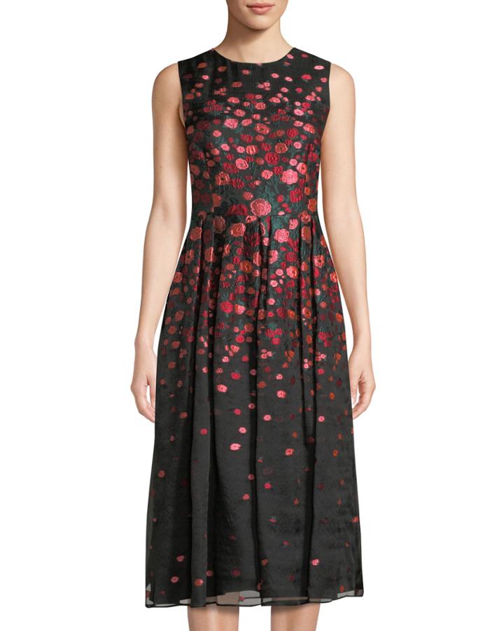 Sleeveless Floral Brocade