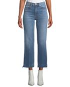 Justine Cropped Frayed Wide-leg Jeans