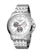 Men's 45mm Stainless Steel Tachymeter Diver Watch With Bracelet,