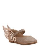 Evangeline Glittered Butterfly-wing Flats, Toddler